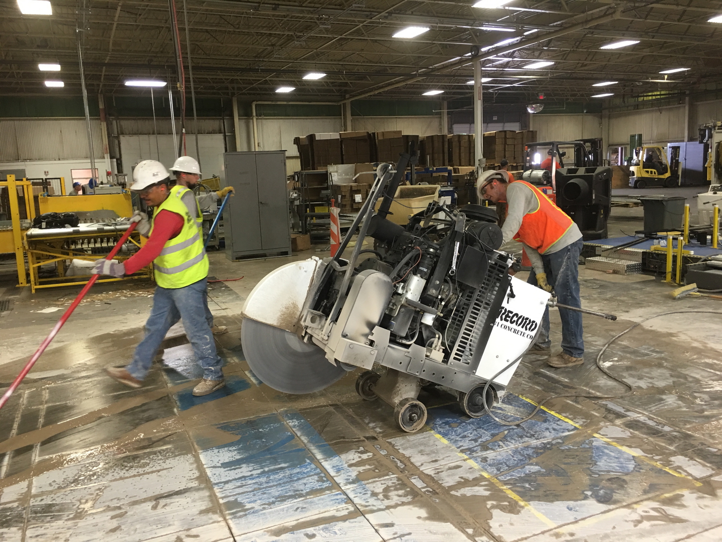 Uncle Jake operating the big concrete saw